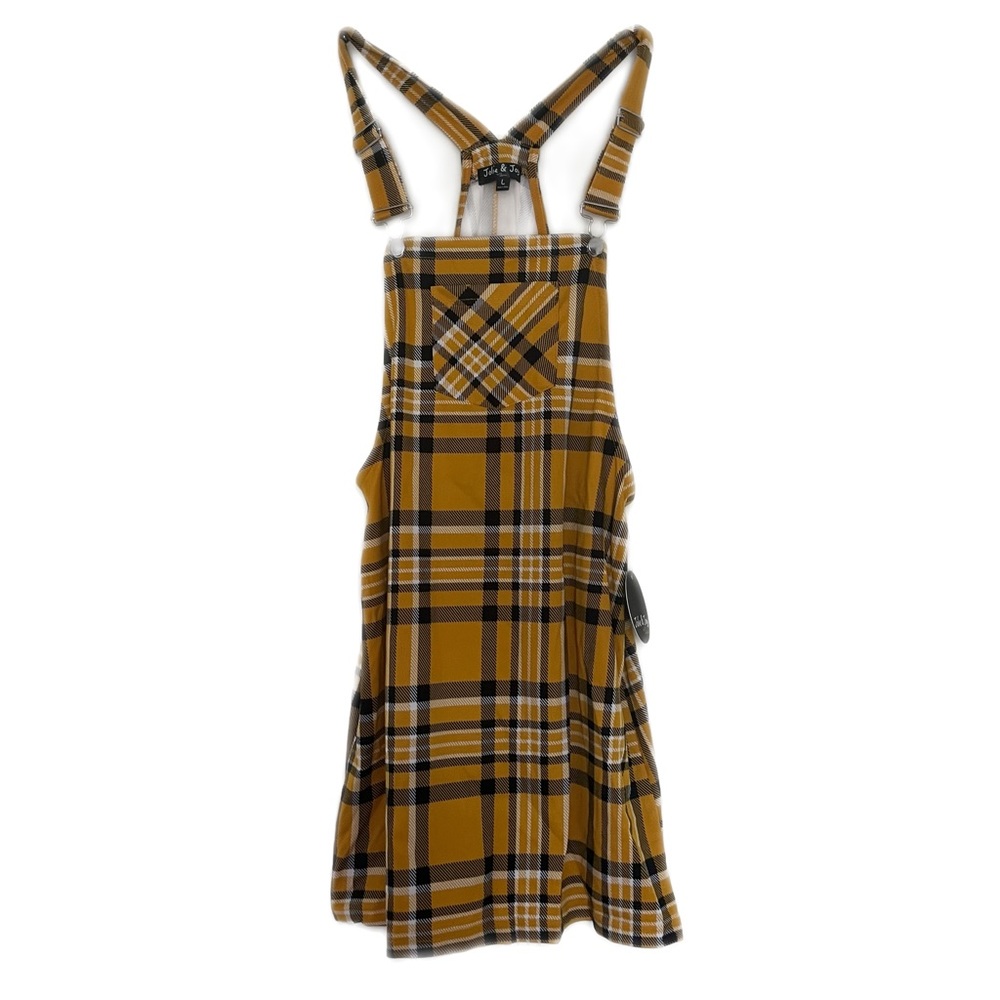 Plaid yellow and black overalls